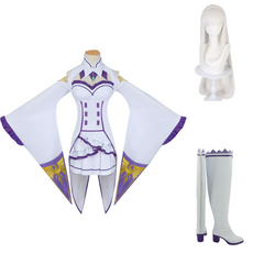 Emilia White Dress Cosplay Costume Outfits Halloween Carnival Suit