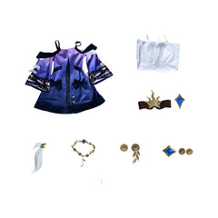 Honkai: Star Rail Cyrene Purple Dress Set Outfits Cosplay Costume