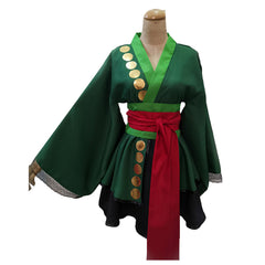 Anime One Piece Zoro Green Kimono Outfits Cosplay Costume Halloween Suit