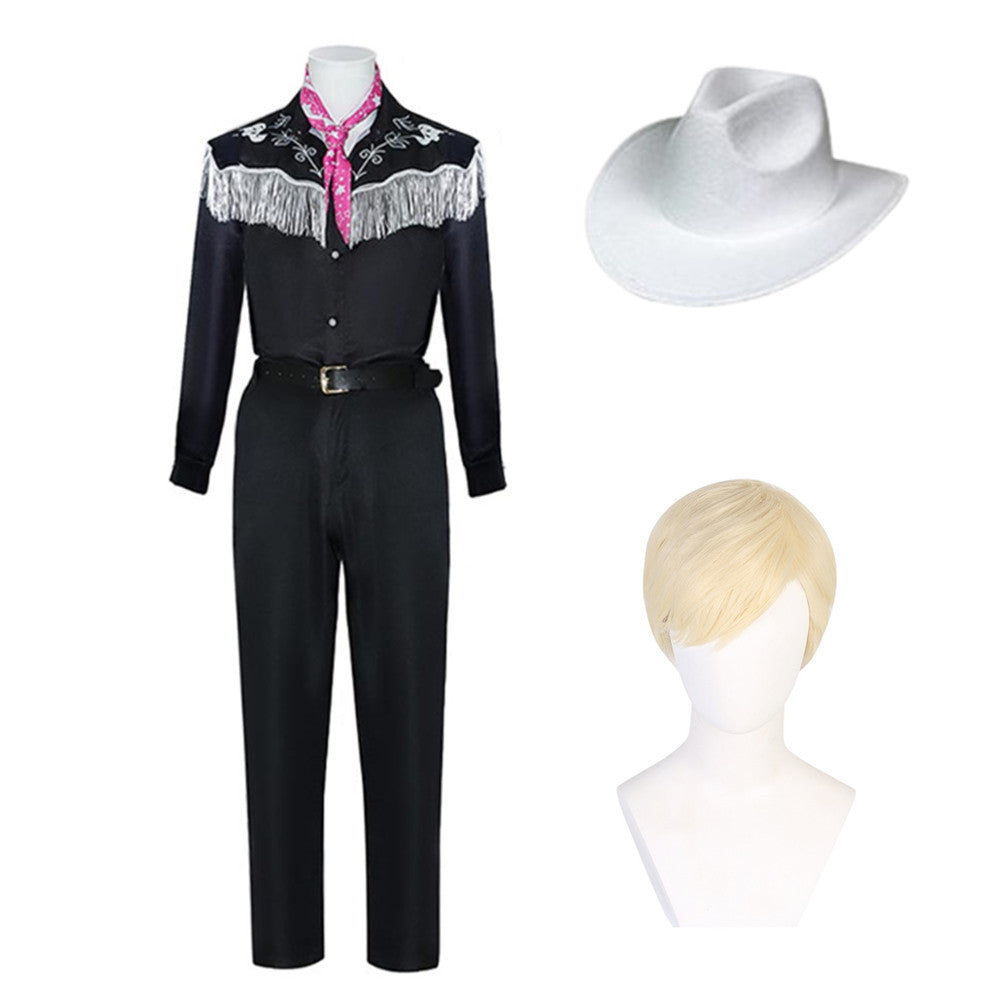 2023 Barbie Ken Western Cowboy Cosplay Costume Outfits Halloween Carnival Suit