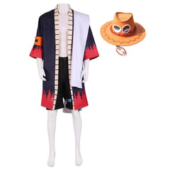 Anime One Piece Portgas·D· Ace White Set Outfits Cosplay Costume Halloween Carnival Suit