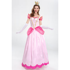 Movie The Super Mario Bros (2023) Princess Peach Pink Dress Outfits Cosplay Costume Halloween Carnival Suit