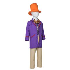 Kids Children Movie Wonka Willy Wonka Purple Set Outfits Cosplay Costume