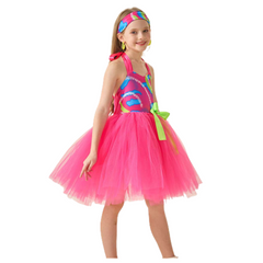 Kids Girls Movie Barbie 2023 Barbie Pink Retro Sports Dress Outfits Cosplay Costume Suit-Coshduk