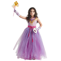 Kids Children Movie Wish 2023 Asha Purple Dress Outfits Cosplay Costume Halloween Carnival Suit