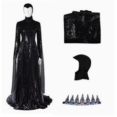 Snow White (2025) Evil Queen Black Dress Headwear Set Outfits Cosplay Costume