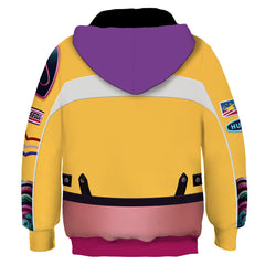 Kids Children KPop Demon Hunters (2025) Rumi Zip Up Pullover Printed Hoodie Sweatshirt Cosplay Costume