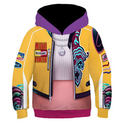 Kids Children KPop Demon Hunters (2025) Rumi Zip Up Pullover Printed Hoodie Sweatshirt Cosplay Costume