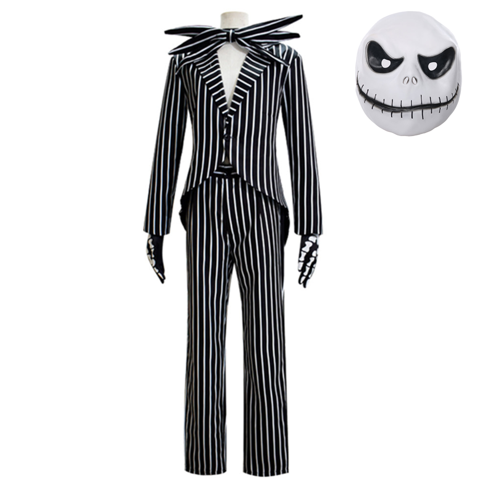 Movie The Nightmare Before Christmas Jack Skellington Cosplay Costume Outfits Halloween Carnival Suit