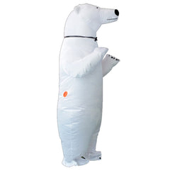 Adult White Animals Bear Inflatable Costume Funny Party Jumpsuit Cosplay Costume Halloween Carnival Suit