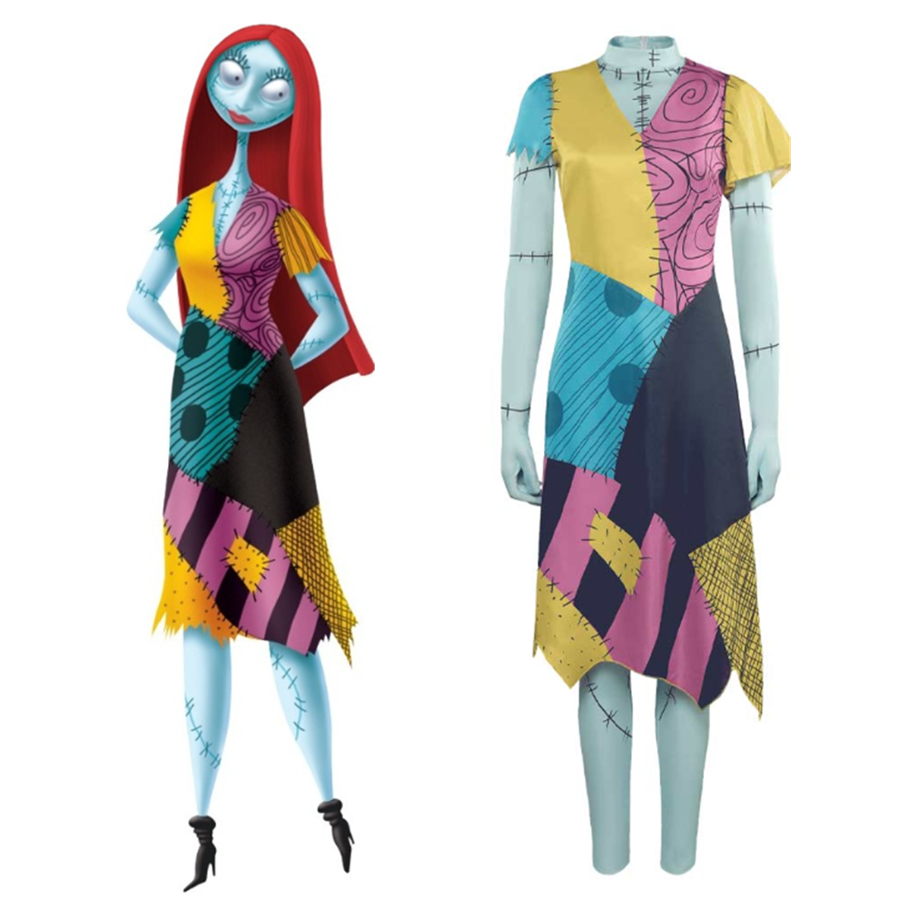 Movie The Nightmare Before Christmas Sally Set Outfits Cosplay Costume ...