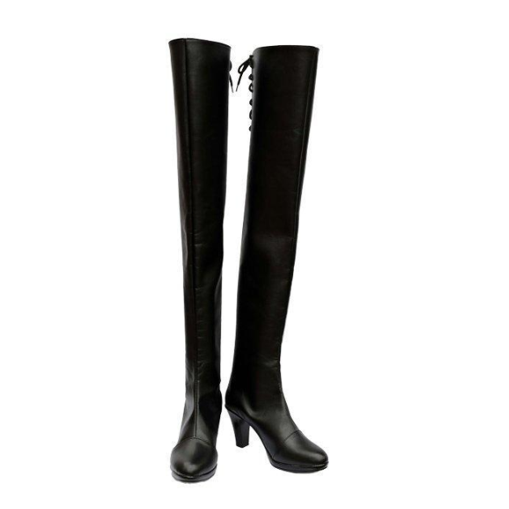 Game NieR:Automata YoRHa No.2 Black Cosplay Shoes Boots Halloween Carnival Props