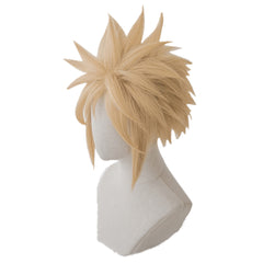Game FF7 Final Fantasy VII Cloud Strife Cosplay Wig Two Braids Hair Short Golden Braided Synthetic Hair