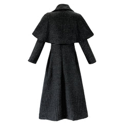 The Addams Family (2025) Black Checked Coat Outfits Cosplay Costume Halloween Suit