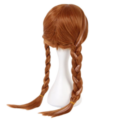 Kids Children Movie Frozen Anna Princess Brown Wig Cosplay Accessories Halloween Carnival Props
