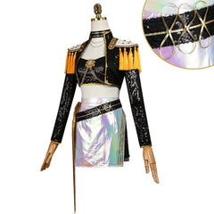 KPop Demon Hunters (2025) Mira Black Top White Skirt Set Stage Outfits Cosplay Costume