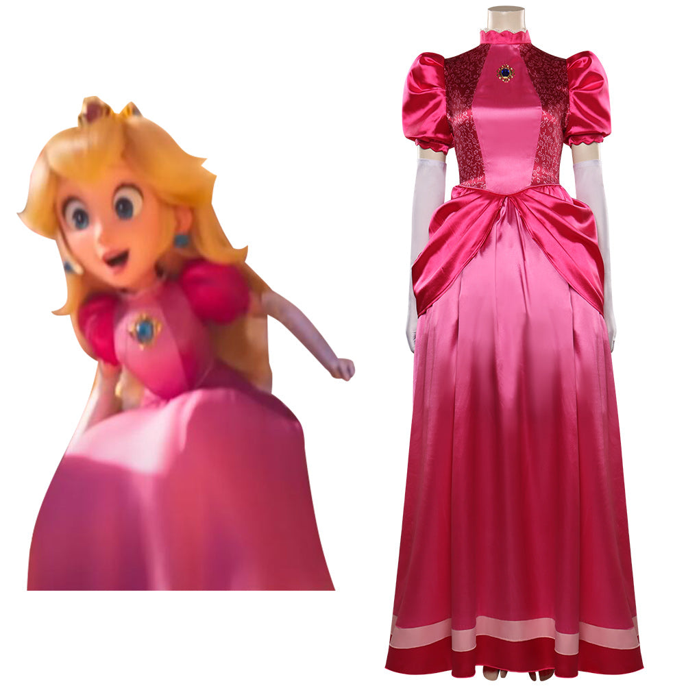 The Super Mario Bros. Movie-peach Cosplay Costume Dress Outfits Halloween Carnival Party Suit