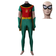 TV Teen Titans Robin Green Jumpsuit Outfits Cosplay Costume Halloween Carnival Suit