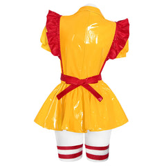 2 Broke Girls Max Caroline Yellow Red Waitress Dress Maid Outfits Cosplay Costume