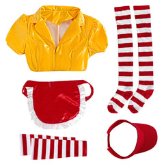 2 Broke Girls Max Caroline Yellow Red Waitress Dress Maid Outfits Cosplay Costume