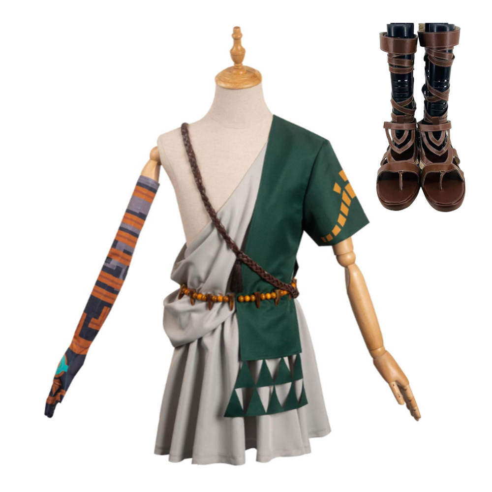 Game The Legend of Zelda: Tears of the Kingdom Link Green Outfits Cosplay Costume Halloween Carnival Suit