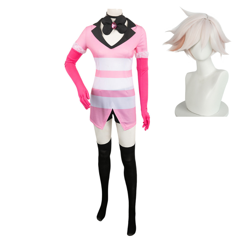 TV Hazbin Hotel (2024) Angel Dust Pink Tightsuit Outfits Cosplay Costume Halloween Carnival Suit