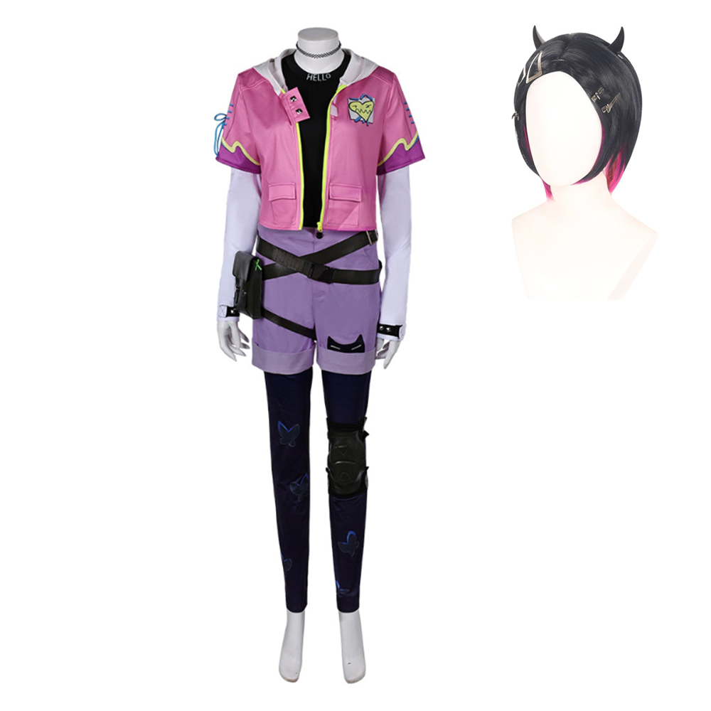 Game Valorant Clove Pink Set Outfits Cosplay Costume Halloween Carnival Suit