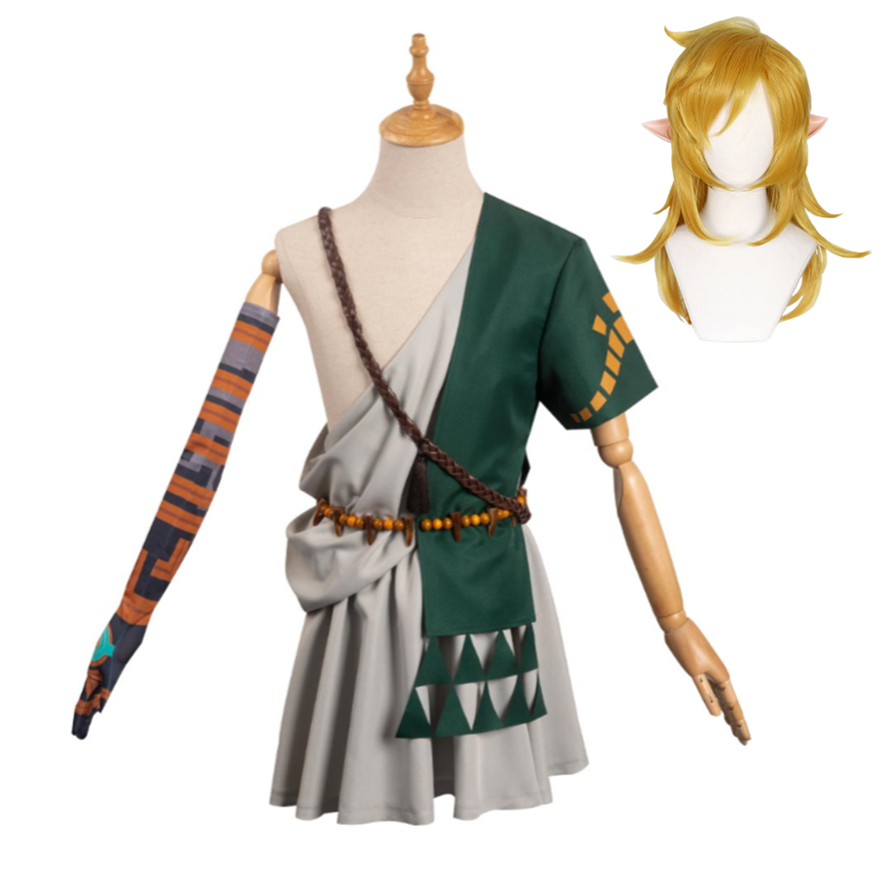 Game The Legend of Zelda: Tears of the Kingdom Link Green Outfits Cosplay Costume Halloween Carnival Suit