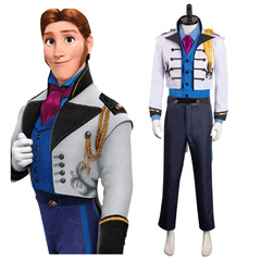 Movie Frozen Hans Prince Cosplay Costume White Set Outfits Halloween Carnival Suit