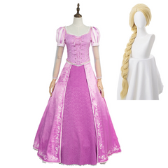 Movie Tangled Rapunzel Pink Princess Dress Cosplay Costume Halloween Carnival Suit