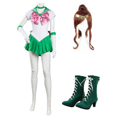 Sailor Moon Kino Makoto Uniform Green Dress Outfit Halloween Carnival Suit Cosplay Costume