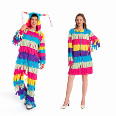 Pitana Colorful Dress Jumpsuit Hooded Outfits For Men Women Cosplay Costume Halloween Carnival Suit