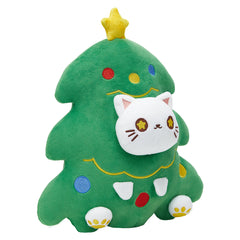 Cute Christmas Tree Cat Cosplay Plush Toys Cartoon Soft Stuffed Dolls Mascot Birthday Xmas Gift - Original