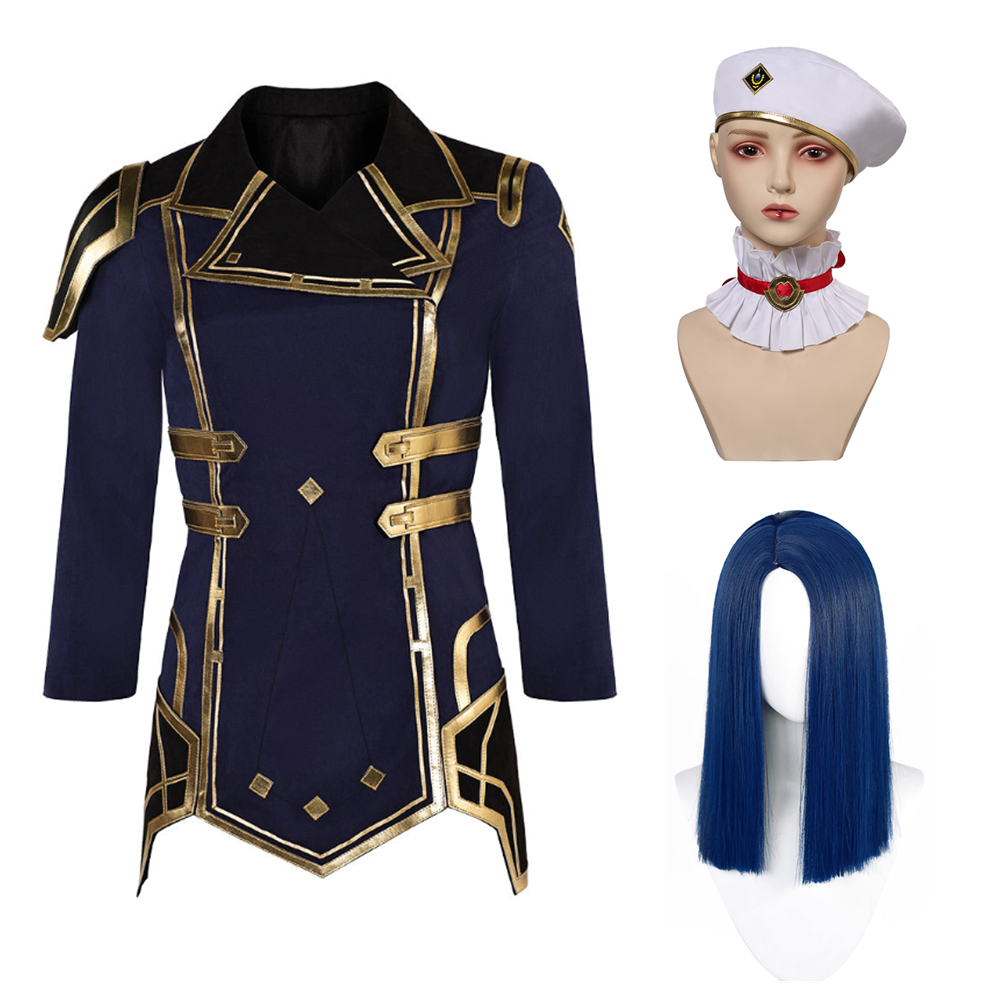 TV Arcane: League Of Legends 2 (2024) Caitlyn Blue Uniform Top Outfits Cosplay Costume Halloween Carnival Suit