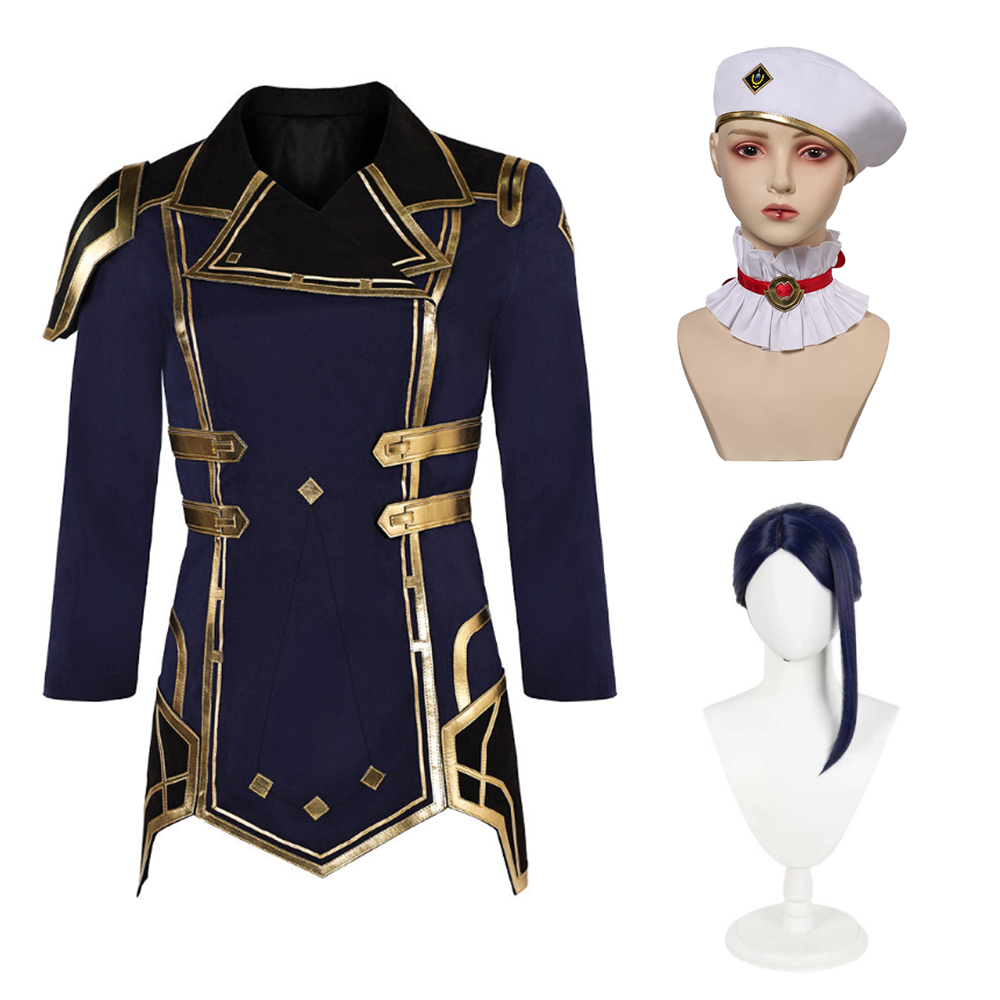 Arcane: League Of Legends 2 (2024) Caitlyn Blue Uniform Top Outfits Cosplay Costume