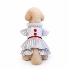 IT Pennywise Gray Dress Outfits Pet Dogs Halloween Cosplay Costume