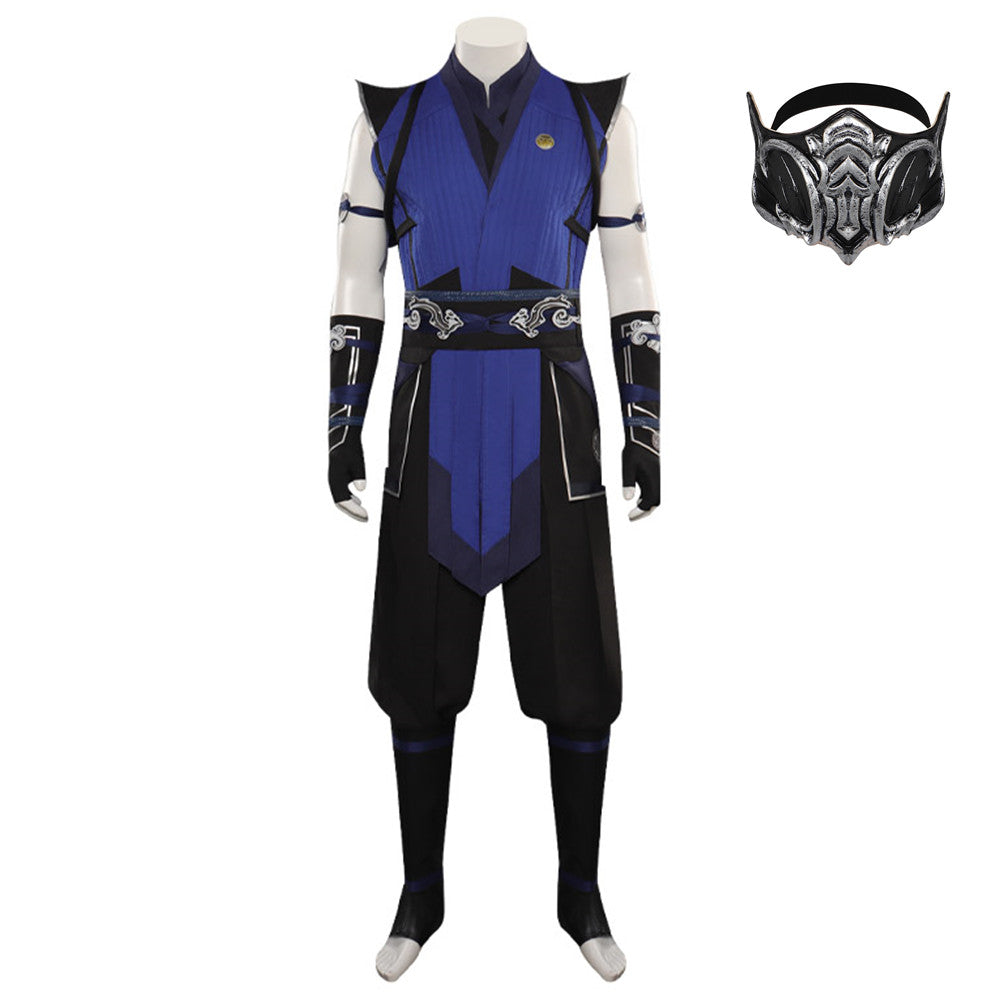 Game Mortal Kombat Sub-Zero Blue Set Outfits Cosplay Costume Halloween Carnival Suit