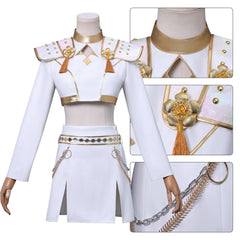 KPop Demon Hunters (2025) What It Sounds Like Zoey White Set Stage Outfits Cosplay Costume
