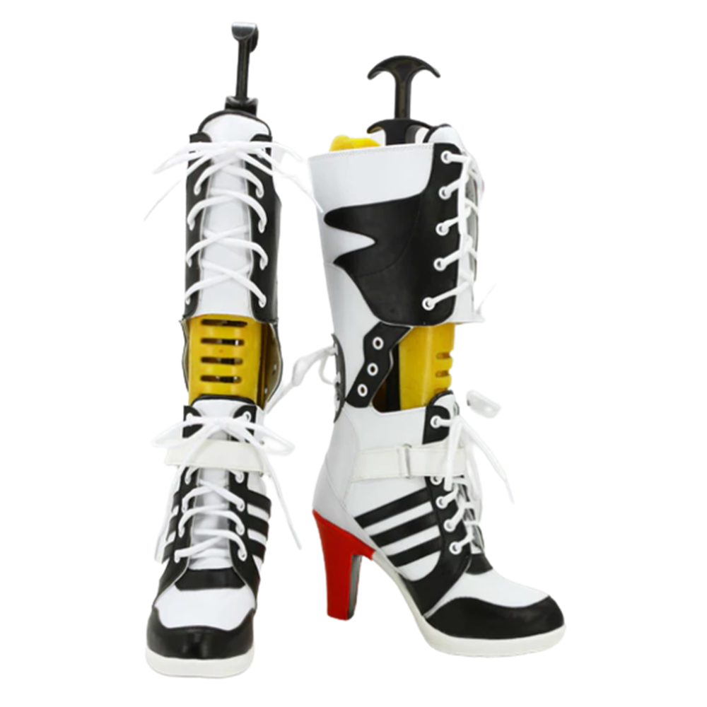 Movie The Batman Harley Quinn White Cosplay Shoes Boots Halloween Carnival Props
