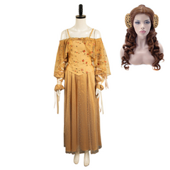 Padme Amidala Meadow Yellow Dress Outfits Costume Halloween Carnival Suit