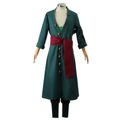 Kid Children One Piece Roronoa Zoro Green Set Outfits Cosplay Costume Halloween Carnival Suit