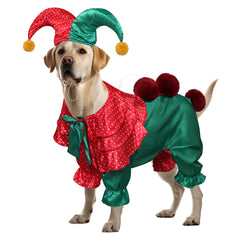 Pet Dog Clown Outfits Cosplay Costume Halloween Carnival Suit