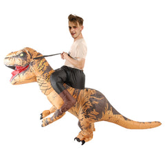 Adult Brown Animals Dinosaur Inflatable Costume Funny Party Jumpsuit Cosplay Costume Halloween Carnival Suit