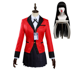 Anime Kakegurui: Compulsive Gambler Jabami Yumeko/Meari Saotome Red School Uniform Skirt Outfit Cosplay Costume