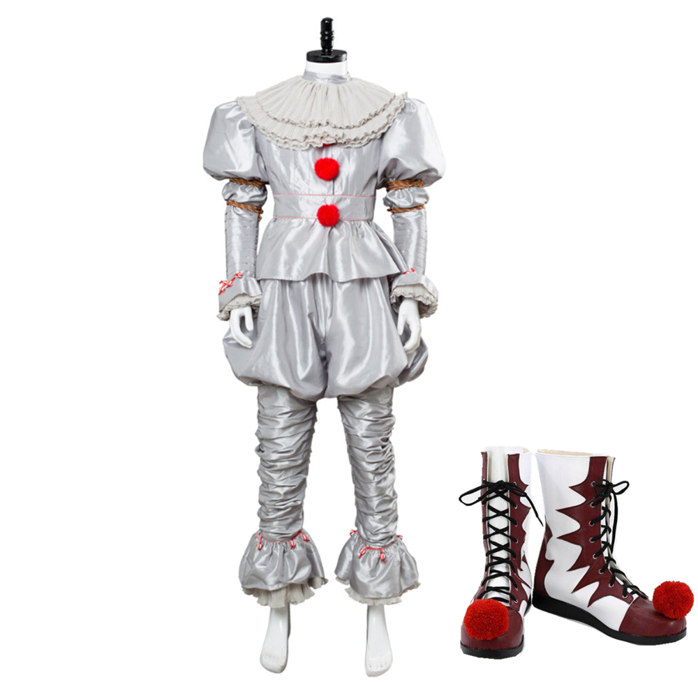 Movie IT 2 Pennywise Clown Outfit Cosplay Costume Stephen King Adult Men Women Halloween Carnival Suit