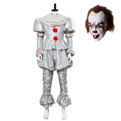 Movie IT 2 Pennywise Clown Outfit Cosplay Costume Stephen King Adult Men Women Halloween Carnival Suit