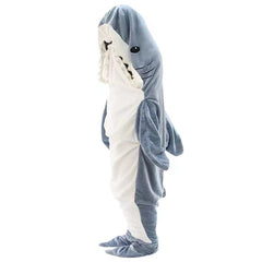 Adult Shark Sleepwear Jumpsuit Soft Cozy Warm Sleeping Bag Shark Blanket Hoodie Outfts Cosplay Costume