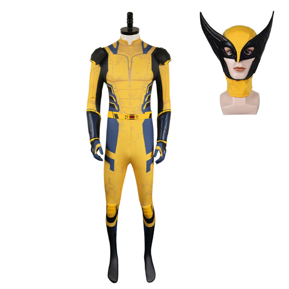 Movie Deadpool & Wolverine (2024) Wolverine Yellow Jumpsuit Set Outfits Cosplay Costume Halloween Carnival Suit