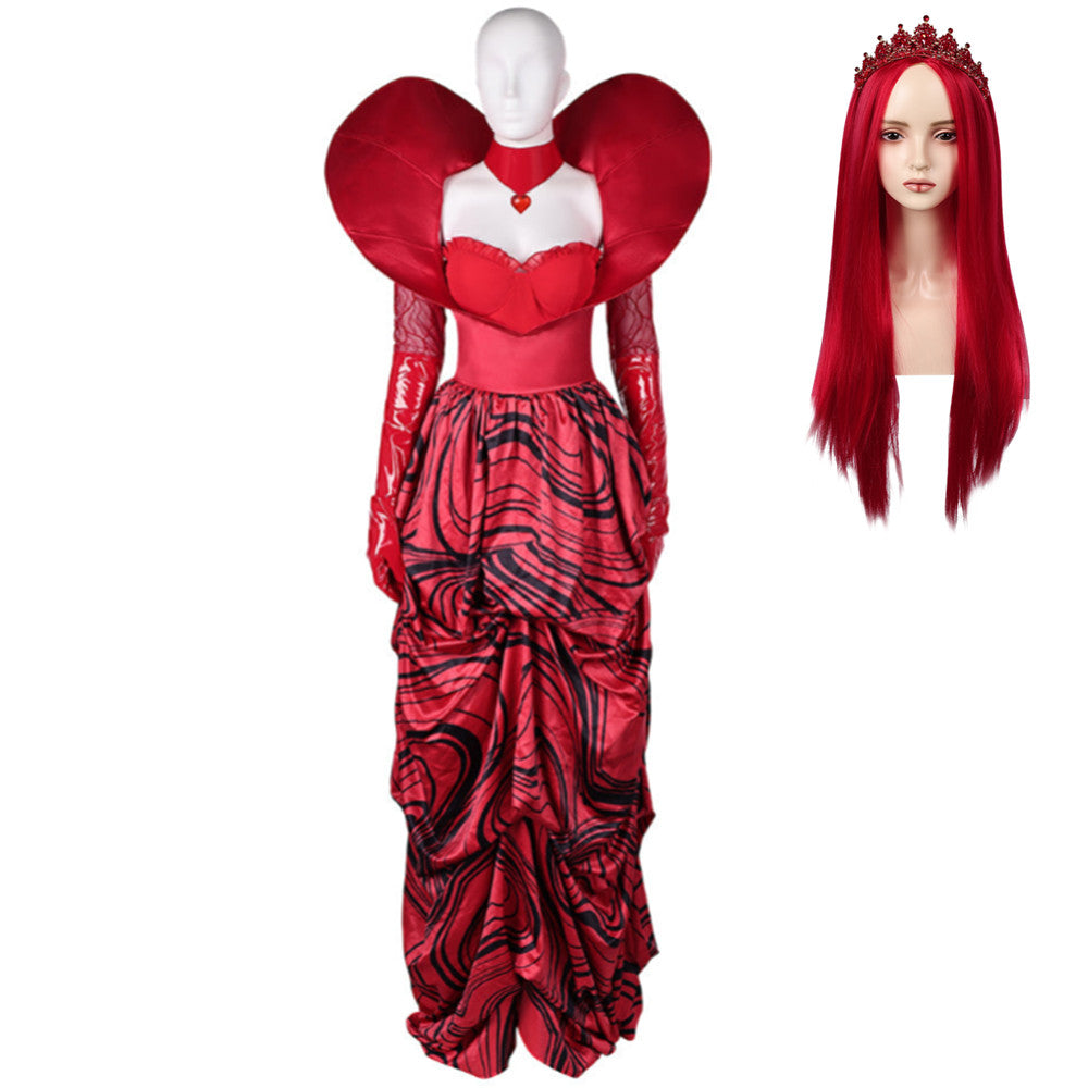 Descendants: The Rise Of Red (2024) Queen Of Hearts Red Dress Outfits Cosplay Costume