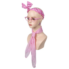 Movie Grease: Rydell High Pink Lady Cat Eye Glasses Tie Scarf Headband Earrings 1950's Womens Accessories Props